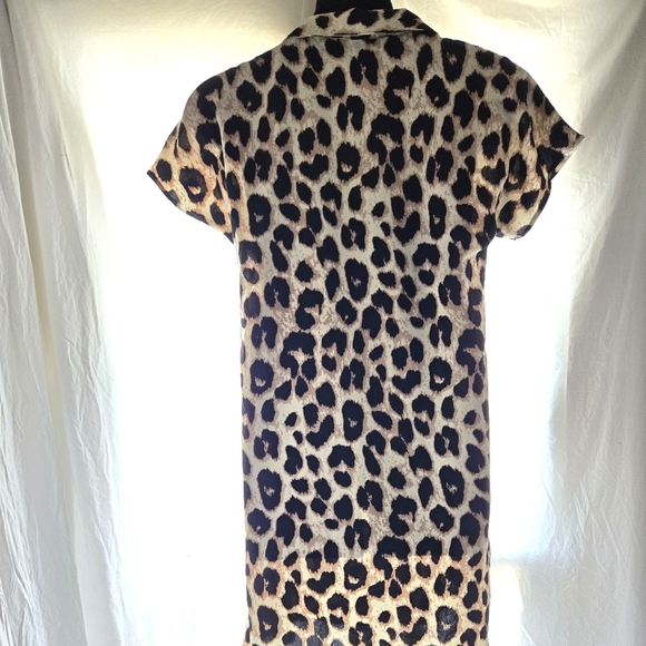 Cheetah Print Shirt Dress NWT - Picture 4 of 7